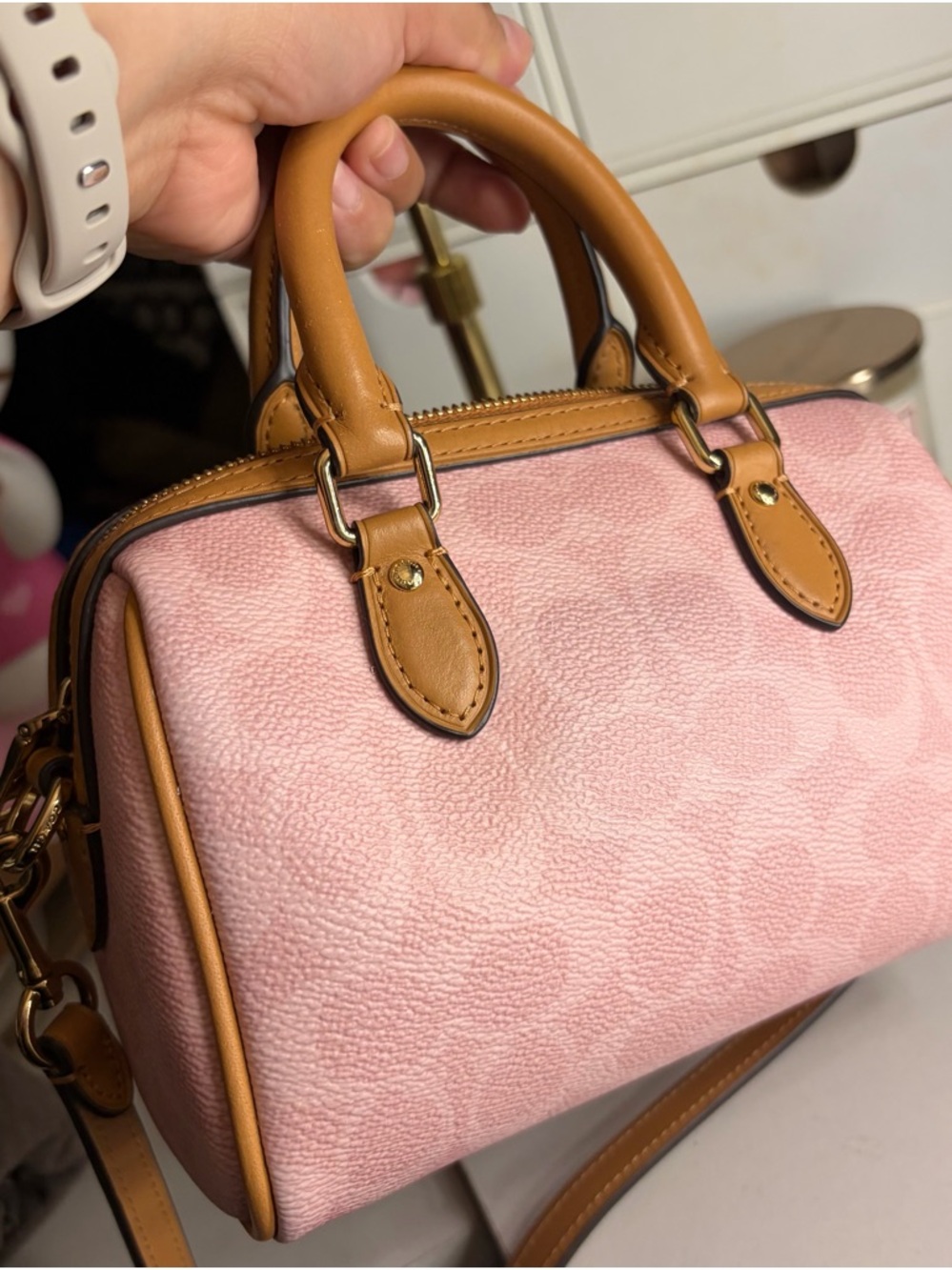 Coach Powder Pink Mini Rowan - Picture 10 of 13